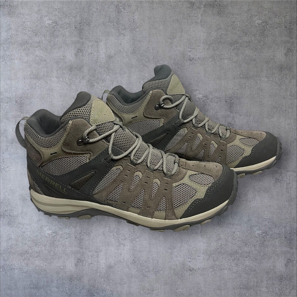 Merrell Accentor 3 Mid WP Waterproof Hiking Boots Mens 13 Boulder Green/Brown
